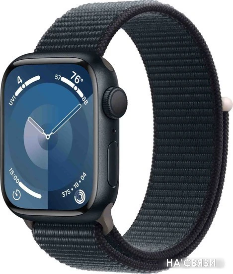 Умные часы Apple Watch Series 9 41 мм (алюминиевый корпус, полуночный/полуночный, нейлоновый ремешок)