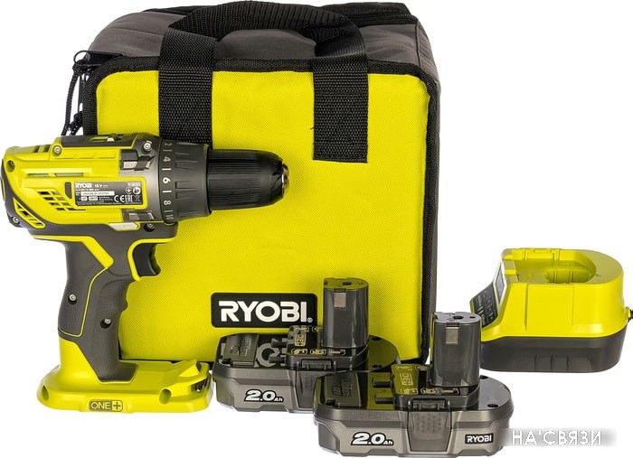 

Дрель-шуруповерт Ryobi R18DD3-220S 5133003348 (с 2-мя АКБ 2 Ah, сумка)