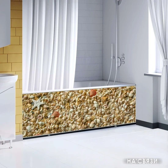Фронтальный экран под ванну Comfort Alumin Ракушки 3D 1.5