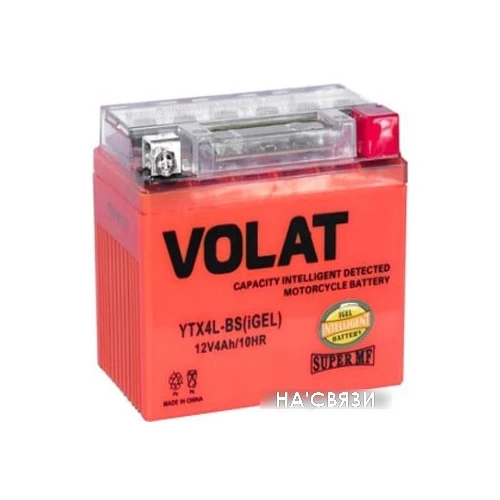 Мотоциклетный аккумулятор VOLAT YTX4L-BS(iGEL) (4 А·ч)