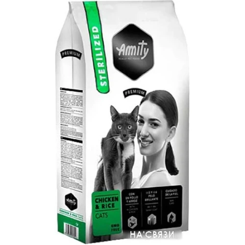 Сухой корм для кошек Amity Premium Chicken & Rice Sterilized (для стерилизованных с курицей и рисом) 10 кг