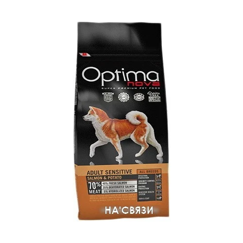 Корм для собак Optimanova Adult Sensitive Salmon & Potato 12 кг