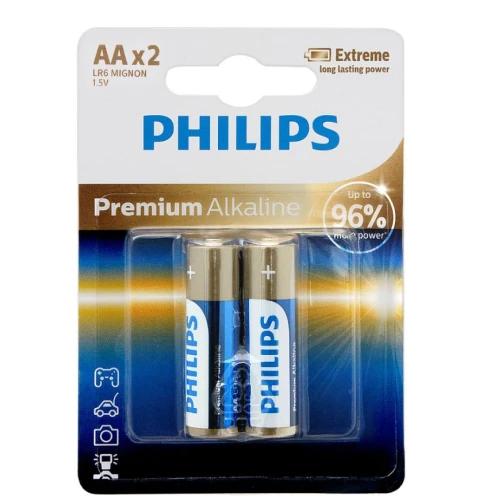 Элемент питания Philips Premium Alkaline AA 2шт. LR6M2B/97 blister