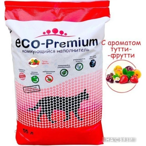 Наполнитель для туалета Eco-Premium с ароматом тутти-фрутти 55 л