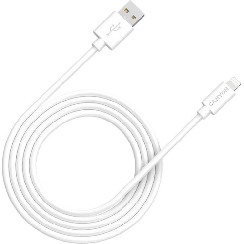 Кабель Canyon CNS-MFIC12B USB Type-A - Lightning, 2 м (белый)