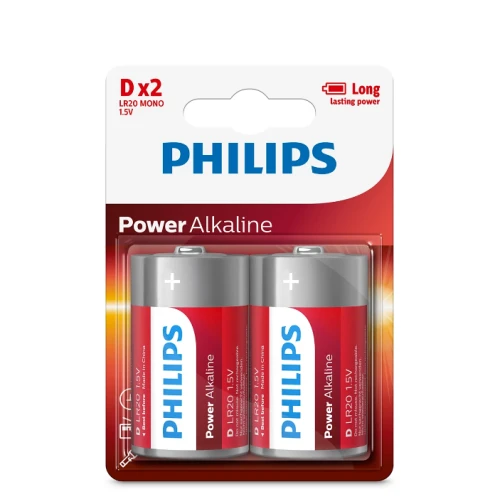 Элемент питания Philips Power Alkaline D 2шт. LR20P2B/97 blister