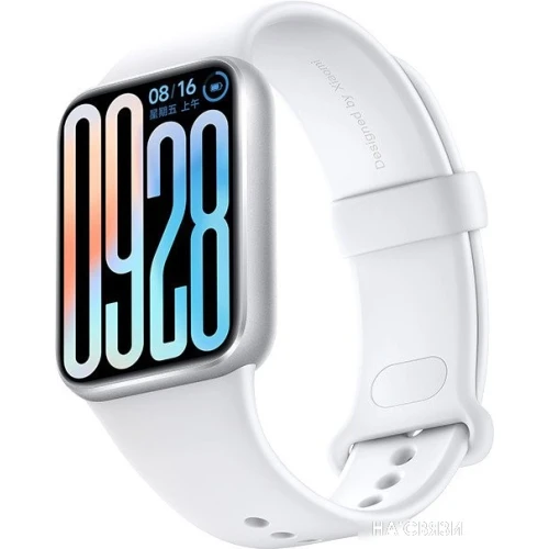 Фитнес-браслет Xiaomi Smart Band 9 Pro M2401B1 (серебристый, с белым силиконовым ремешком, международная версия)