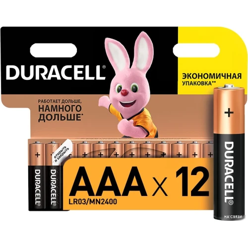 Батарейка DURACELL AAA LR03/MN2400 12 шт. LR03-12BL