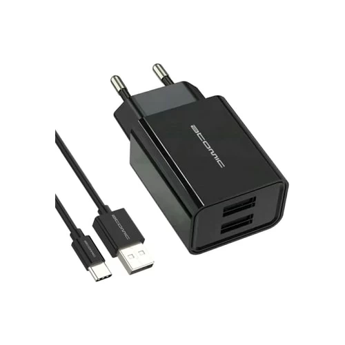 Сетевое зарядное Atomic U400 USB Type-C (черный)