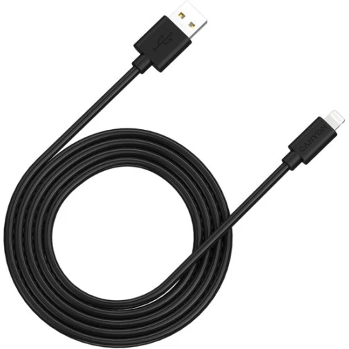 Кабель Canyon CNS-MFIC12B USB Type-A - Lightning, 2 м (черный)