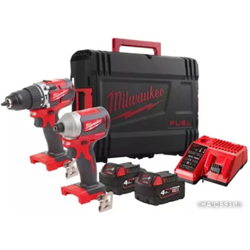 Milwaukee M18 CBLPP2A-402C 4933464536 (шуруповерт, винтоверт, 2 АКБ, кейс)