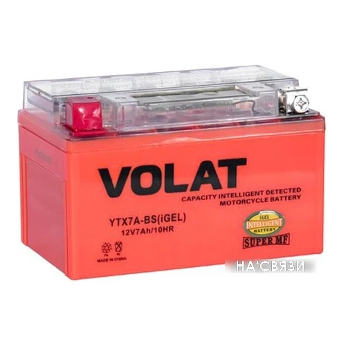 Мотоциклетный аккумулятор VOLAT YTX7A-BS(iGEL) (7 А·ч)