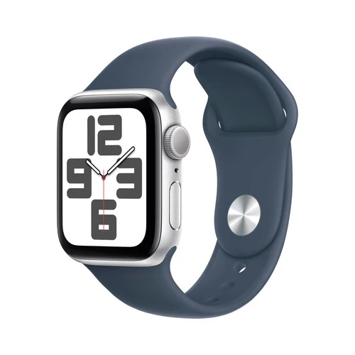 Умные часы Apple Watch SE 2 40 мм (алюминиевый корпус, серебристый/грозовой синий, спортивный силиконовый ремешок S/M) в интернет-магазине НА'СВЯЗИ