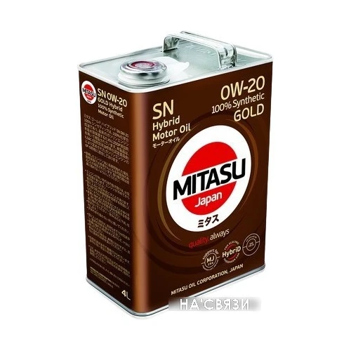 Моторное масло Mitasu Gold Hybrid SN 0W-20 4л