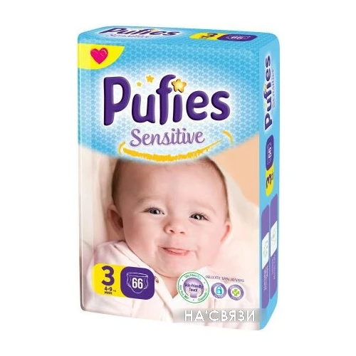 Подгузники Pufies Sensitive Midi 3 (66 шт)