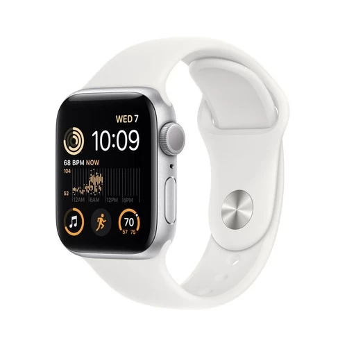 Умные часы Apple Watch SE 2 40 мм (алюминиевый корпус, серебристый/белый, спортивный силиконовый ремешок M/L) в интернет-магазине НА'СВЯЗИ