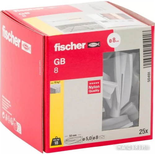 Дюбель для газо- и пенобетона Fischer GB 8 50491 (25 шт)