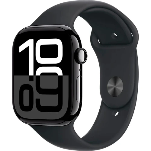 Умные часы Apple Watch Series 10 42 мм (алюминиевый корпус, черный/черный, силиконовый ремешок S/M)