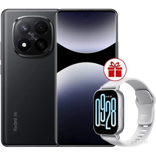 Xiaomi Redmi Note 14 Pro+ 5G 8GB/256GB международная версия (черный) + умные часы Xiaomi Redmi Watch 5 Active (серебристый) по акции