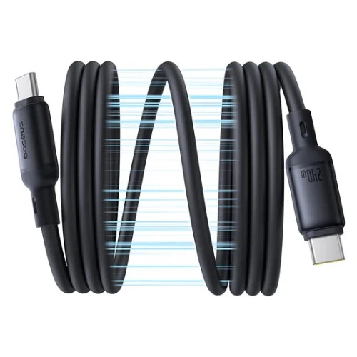 Кабель Baseus PicoGo Magnetic Liquid Silicone Fast Charging Cable USB-C-USB-C 240w (черный)