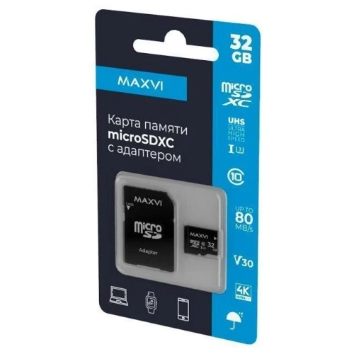 КП microSDXC 32Gb с адаптером Maxvi (class 10)