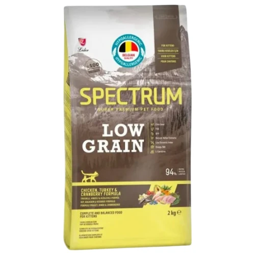 Сухой корм для кошек Spectrum Low Grain Kitten с курицей индейкой клюквой 2 кг