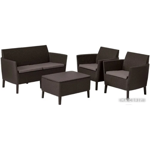 Набор садовой мебели Keter Salemo 2-Sofa Set 253228 (коричневый)