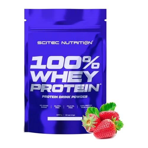 Протеин Scitec Nutrition 100% Whey Protein (клубника, 1000 г)