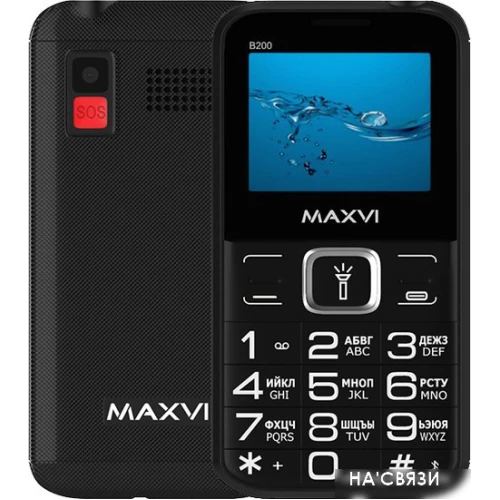 Кнопочный телефон Maxvi B200 (черный)