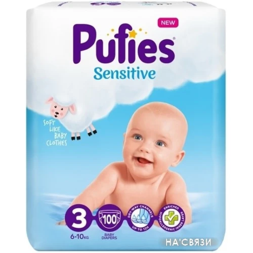 Подгузники Pufies Sensitive Midi 3 (100 шт)