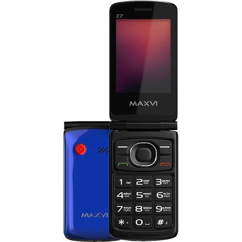 Кнопочный телефон Maxvi E7 (синий) в интернет-магазине НА'СВЯЗИ