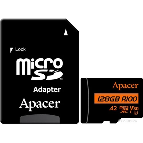 Apacer microSDXC AP128GMCSX10U8-R 128GB (с адаптером)