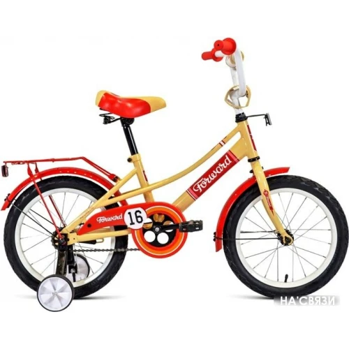 Детский велосипед Forward Azure 16 2021 (бежевый/красный) в интернет-магазине НА'СВЯЗИ