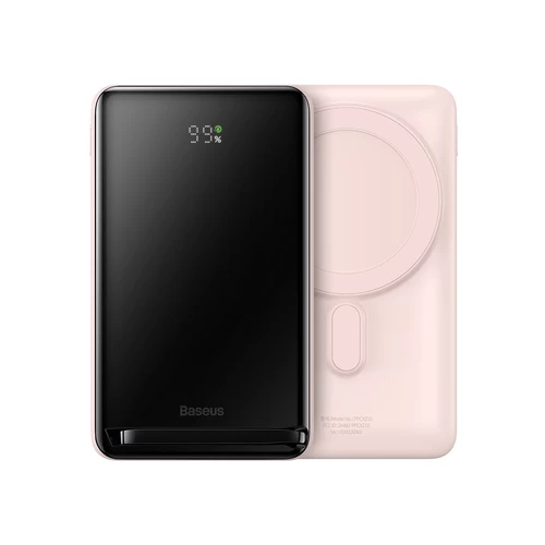 Внешний аккумулятор Baseus Magnetic Bracket Wireless Power Bank 20W 10000mAh (розовый)
