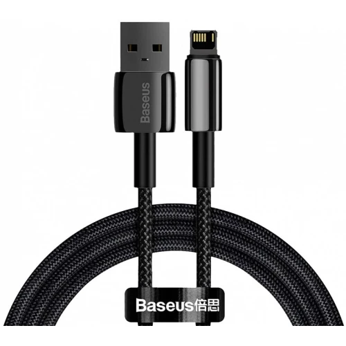 Кабель Baseus CALWJ-A01 Tungsten Gold Fast Charging Data Cable USB to Lightning 2.4A, 2m (черный)