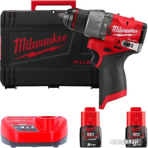 Ударная дрель-шуруповерт Milwaukee M12 FUEL M12FPD2-202X 4933479868 (с 2-мя АКБ 2 Ач, кейс)