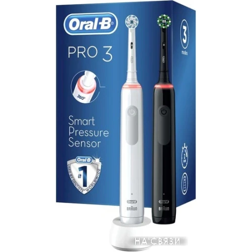 Комплект зубных щеток Oral-B Pro 3 3500 Duo Cross Action + Sensi White D505.523.3H в интернет-магазине НА'СВЯЗИ