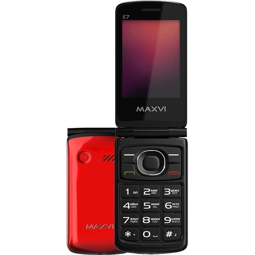 Кнопочный телефон Maxvi E7 (красный) в интернет-магазине НА'СВЯЗИ