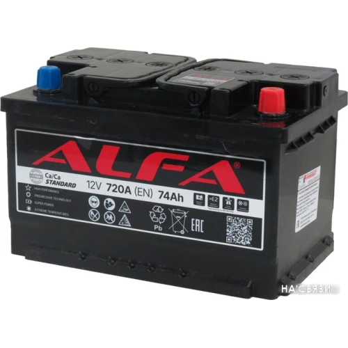 Автомобильный аккумулятор ALFA Standard 74 R низк (74 А·ч)