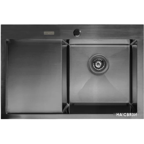 Кухонная мойка ARFEKA AF 780*505 R Black PVD Nano