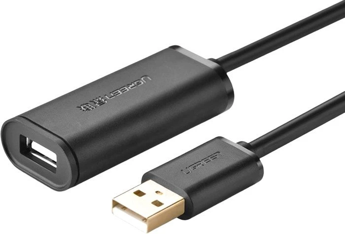 Кабель Ugreen US121 10321 USB Type-A - USB Type-A (10 м, черный)