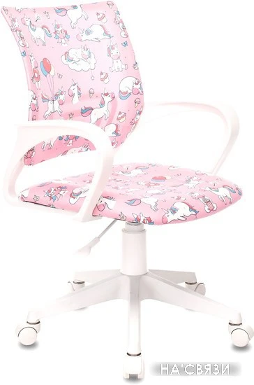 Компьютерное кресло Бюрократ Burokids 1 (розовый единороги/пластик белый)
