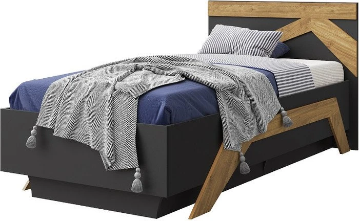 Кровать КМК Мебель Скандинавия 90 0905.2 (дуб наварра/антрацит) в интернет-магазине НА'СВЯЗИ