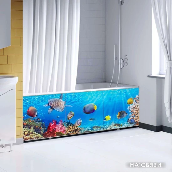 Фронтальный экран под ванну Comfort Alumin Морское дно 3D 1.7