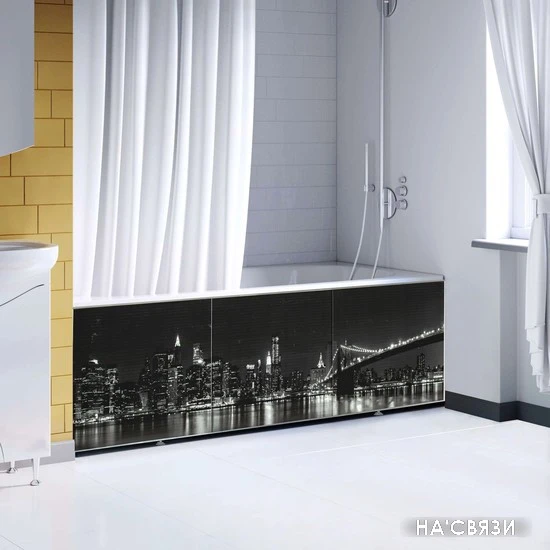 Фронтальный экран под ванну Comfort Alumin Ночной город 3D 1.7